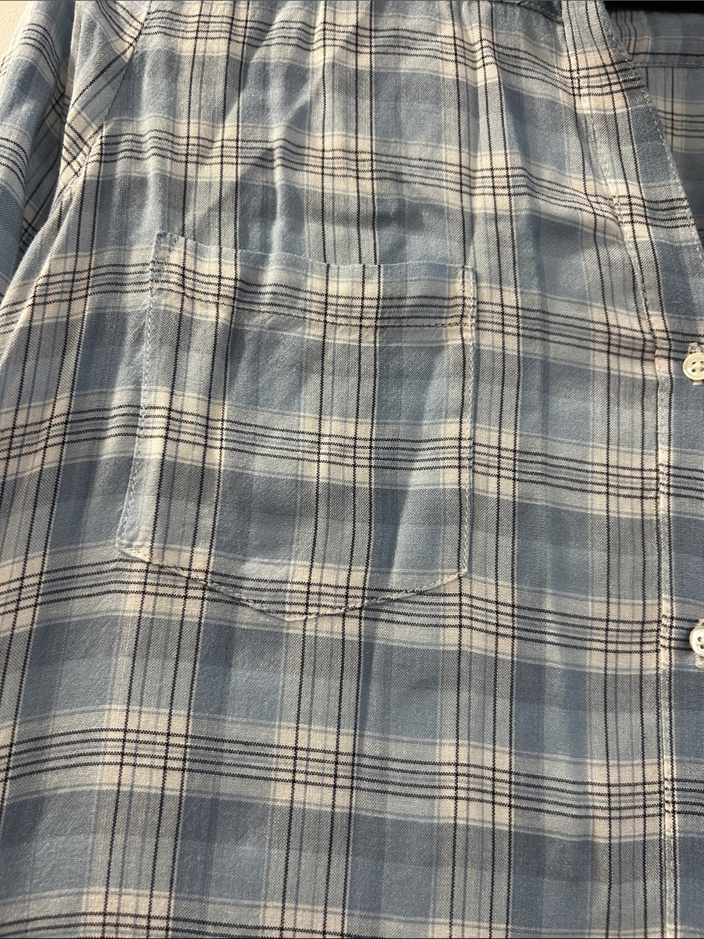 Soft Joie Light Blue Plaid Button-Up Shirt, Super Soft, Medium - Picture 4 of 10
